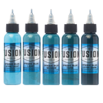 Opaque Blue tattoo ink bottles for Fusion's Ink Set