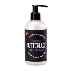 Bottle of Tattoo Stencil Glue transfer solution  by Butterluxe