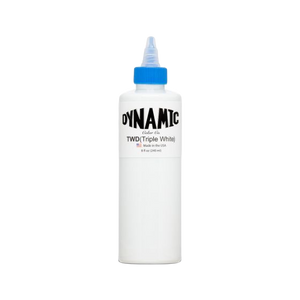 8oz bottle of Dynamic's Triple White tattoo ink