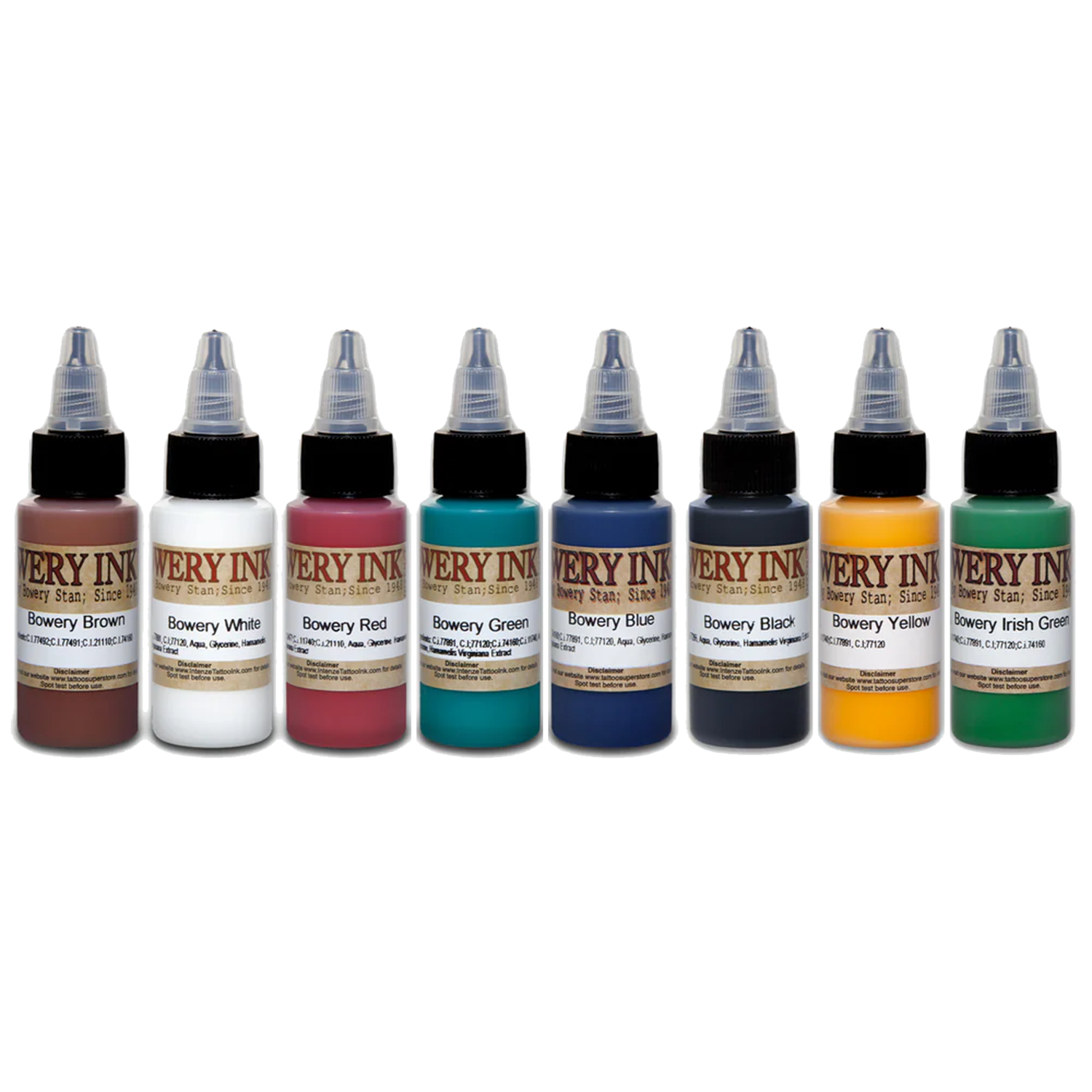 1oz tattoo ink set of Bowery by Intenze