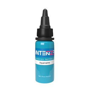 1oz bottle of Intenze's Aquamarine tattoo ink