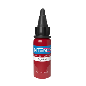 1oz bottle of Intenze's Bright Red tattoo ink