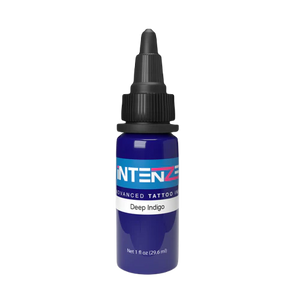 1oz bottle of Intenze's Deep Indigo tattoo ink