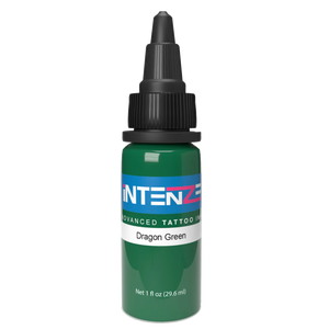 1oz tattoo ink bottle of Dragon Green by Intenze