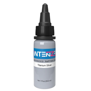 1oz tattoo ink bottle of Titanium Silver by Intenze