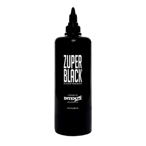 12oz tattoo ink bottle of Zuper Black by Intenze