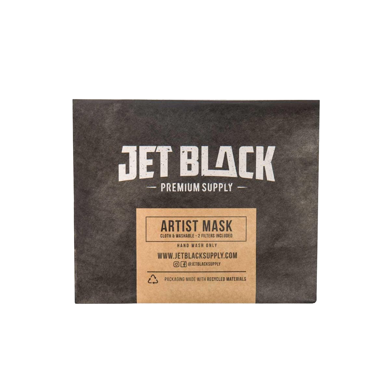 Packaging for Jet Black's Tattoo Artist Face Masks