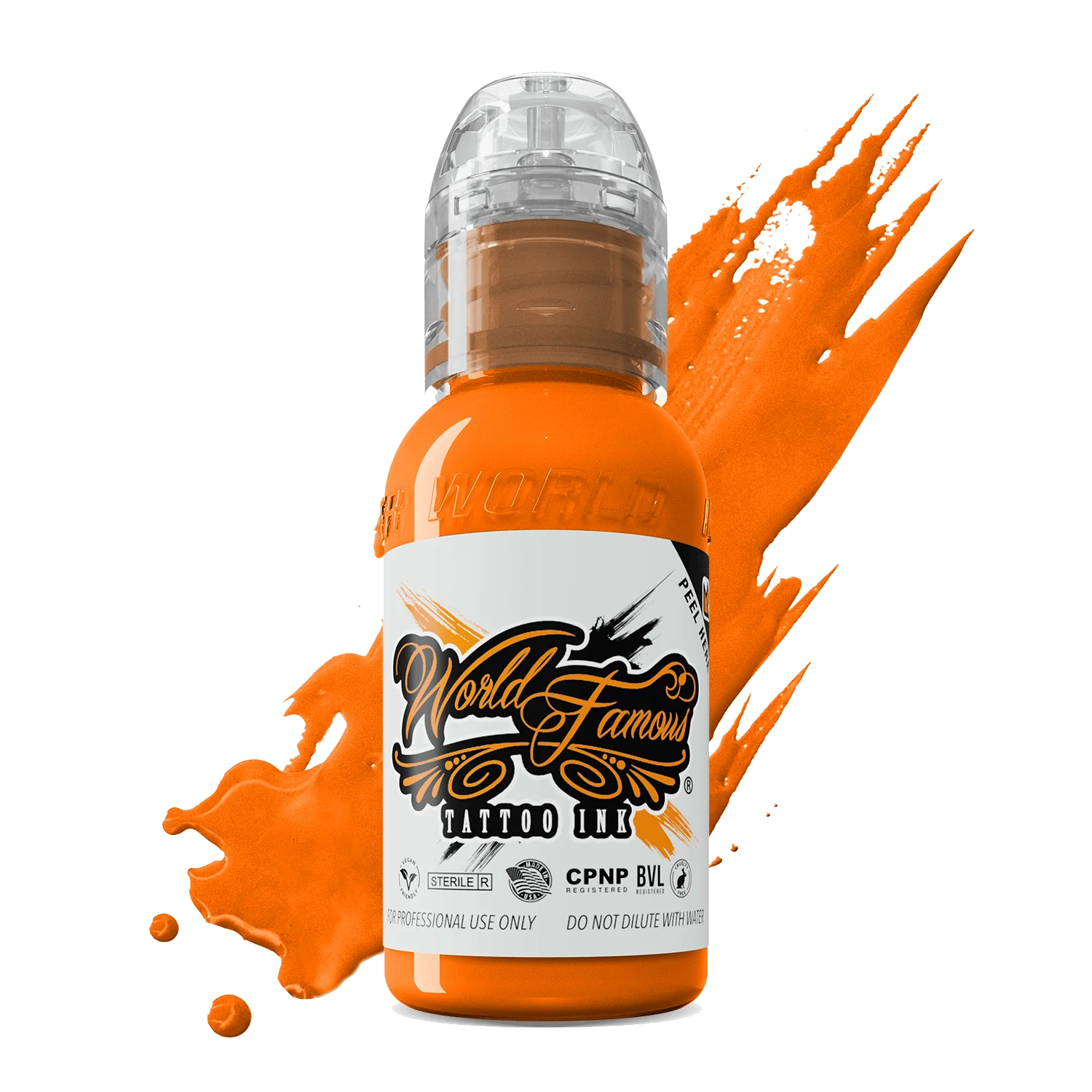 Acropolis Orange 1oz bottle by World Famous Tattoo Ink