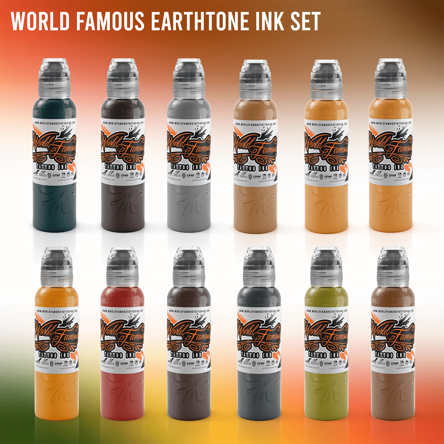 Earthtone Tattoo Ink Set by World Famous